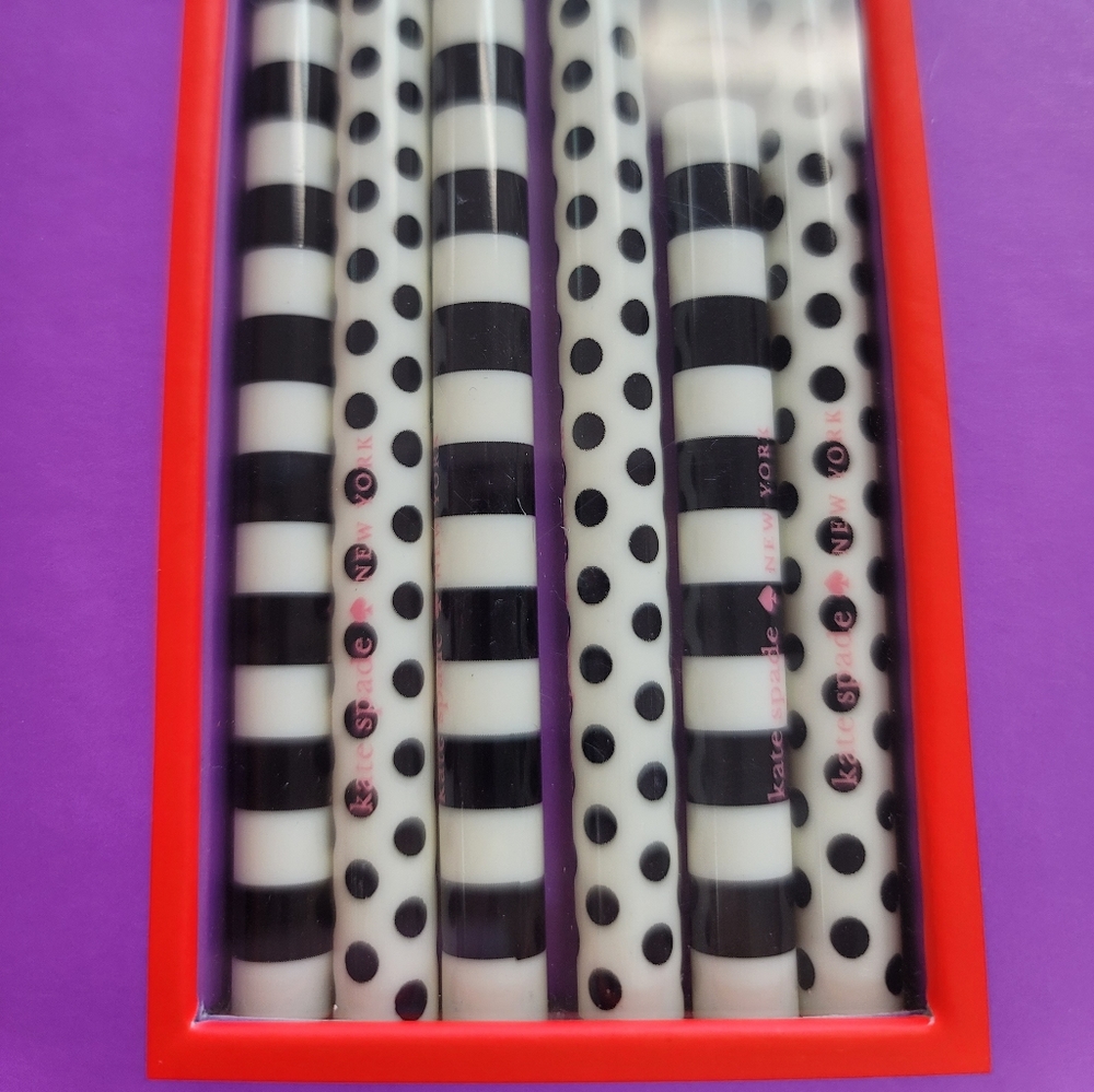 Kate Spade new sealed Tuxedo Pete acrylic straws